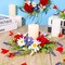 6 Pcs 4th of July Candle Rings, Red White Blue Mini 3" Patriotic Wreaths for Independence Day Table Centerpieces, Windows & Door Decorations